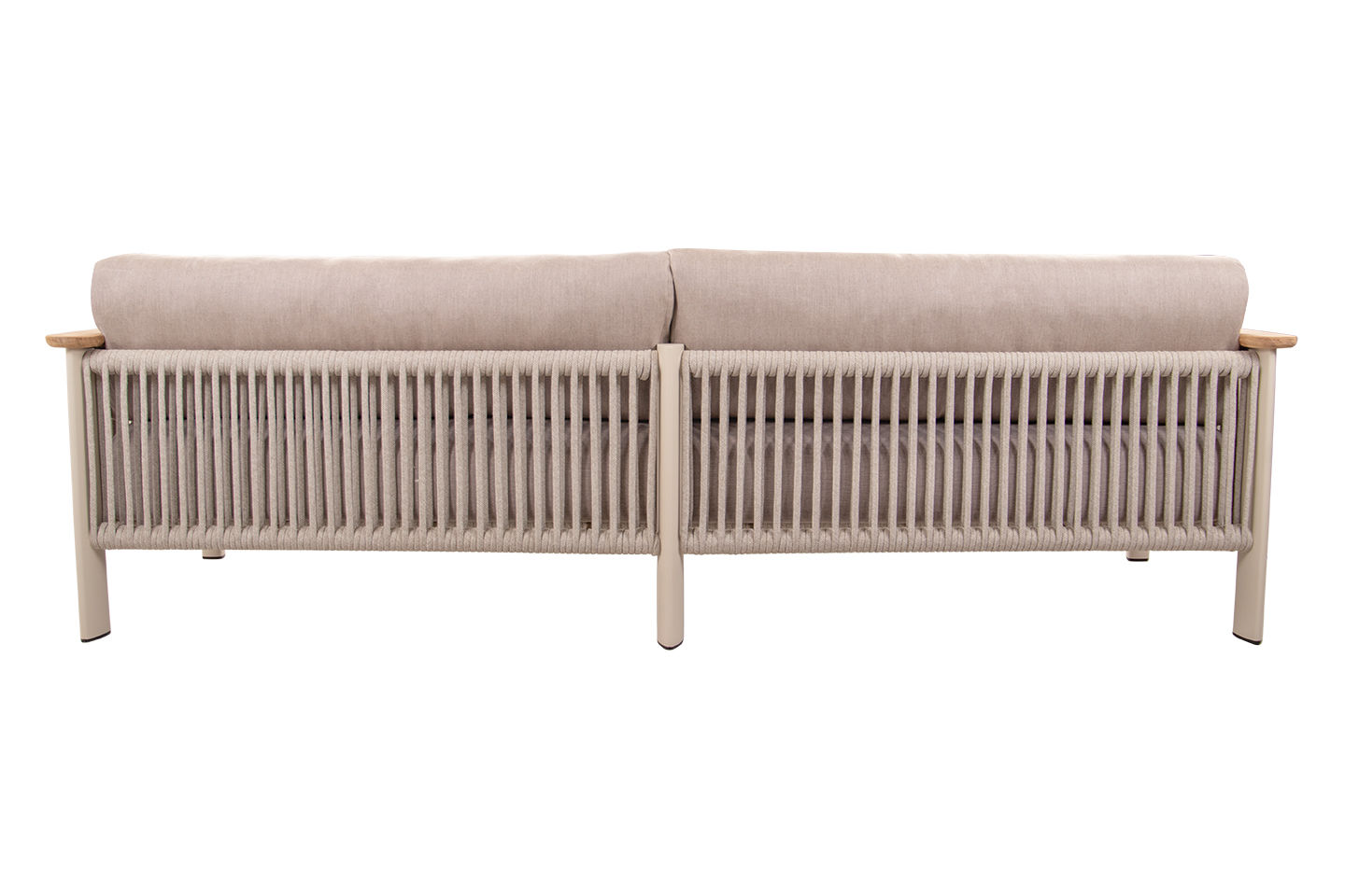 Carla Alu 3 Seater, Coated Linen, Wide Rope Linen, Frame Only